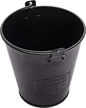 Oklahoma Joes 5279338P04 Stainless Steel Offset Smoker Charcoal Firebox Basket, Silver & 9518545P06 Drip Bucket, Black & Highland Offset Smoker Cover, Black