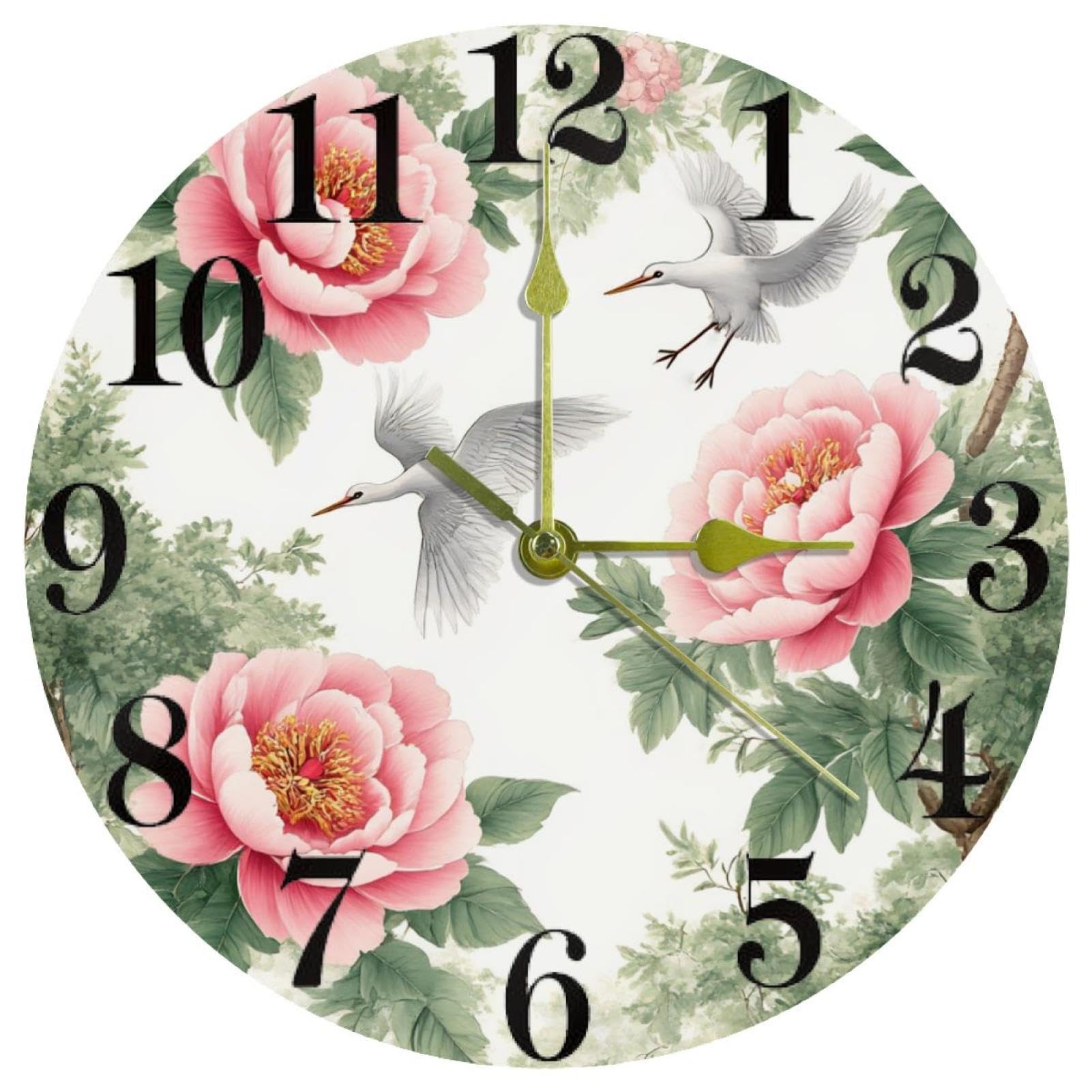 Horloge murale ronde sans tic-tac FlyWhite pour retrouver le sommeil dans une chambre calme
