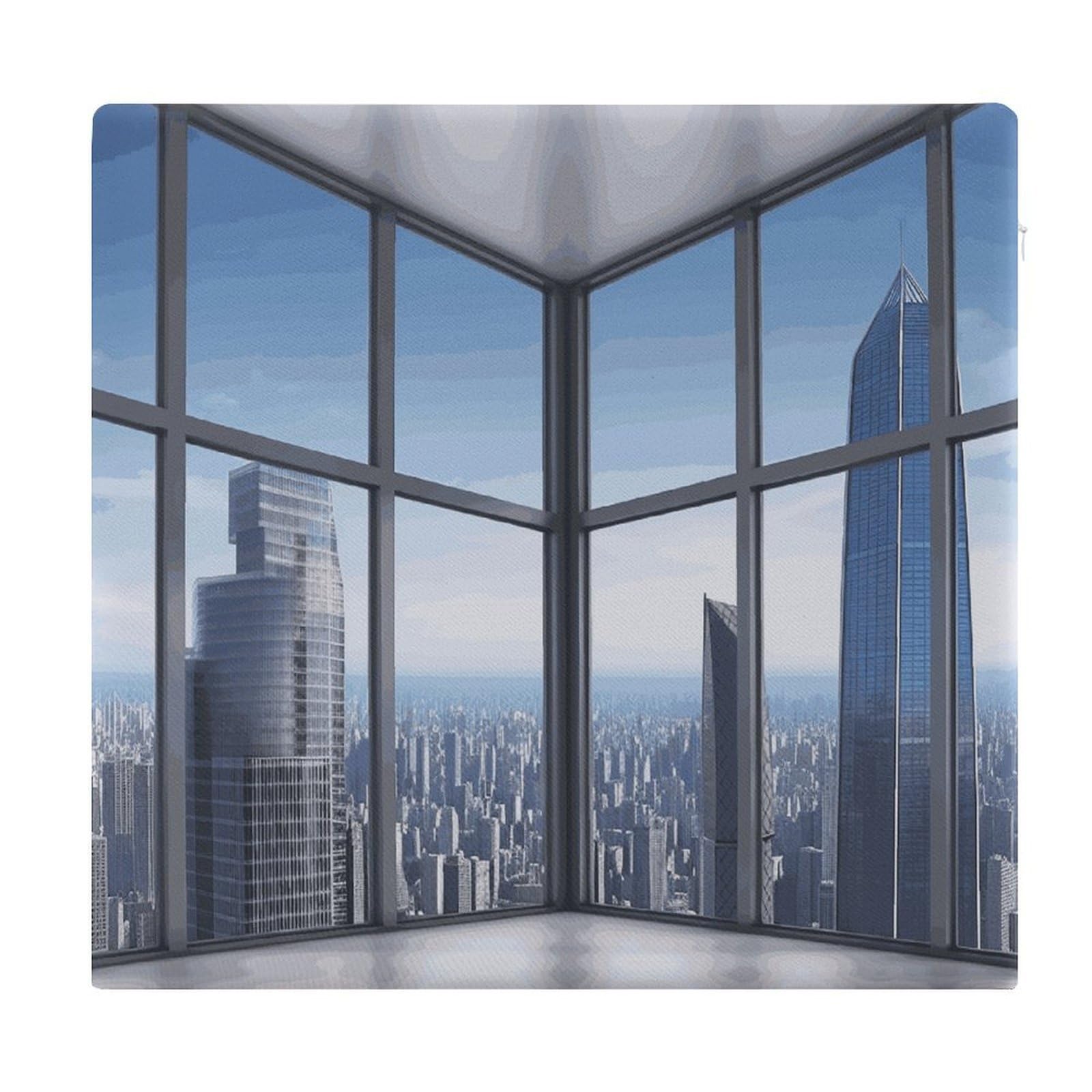 Adfgyerh Style Skyscraper Buildings Cushions Memory Foam For Adults, Seat Cushion Chair Pads Soft, Square Pillows For Dining, Kitchen, Office, Patio Chairs