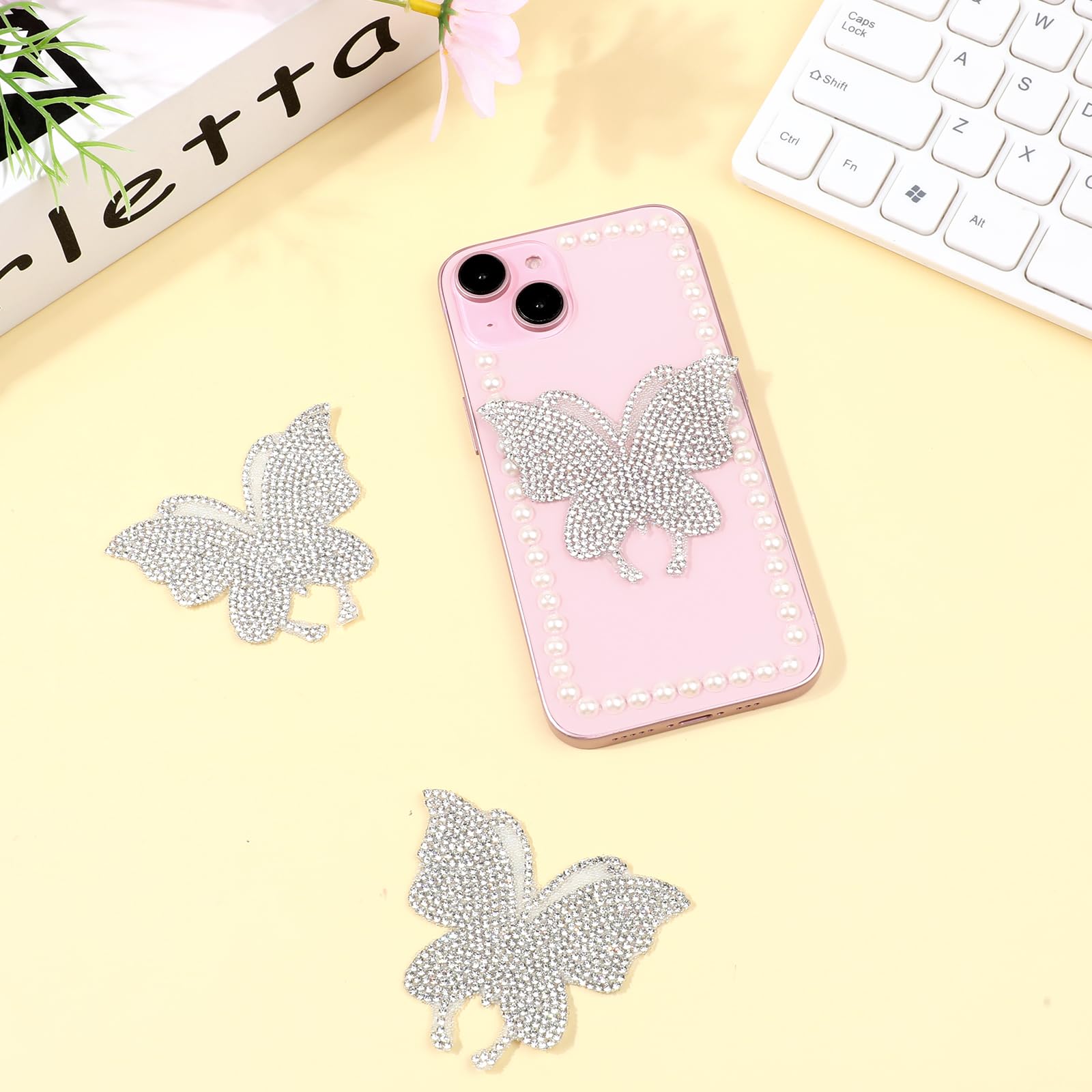 4Pcs Bling Butterfly Car Decals Rhinestone Butterfly Car Stickers Bedazzled Crystal Butterfly Stickers Butterfly Decals for Cars Women — view 4