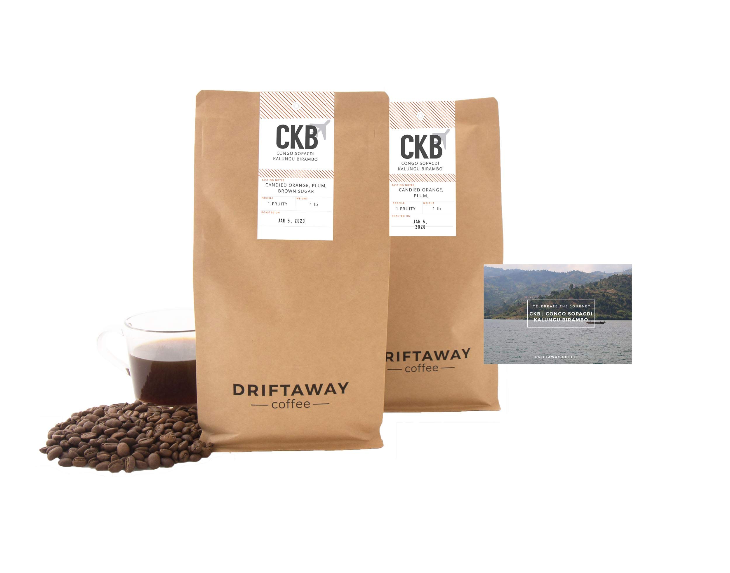 Driftaway Coffee - Fresh Roasted Artisanal Coffee, Medium Roast, Whole Beans, Single Origin, 100% Arabica, Specialty Grade, Gourmet, Roasted in Brooklyn, Perfect for Drip (2 Pounds), Fruity