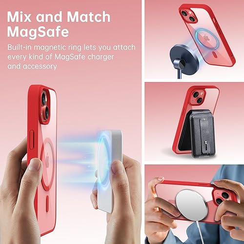Miniatura 5 de oakxco Hybird - Funda magnética transparente compatible con Magsafe, delgada, transparente, no amarillenta, parachoques de silicona suave y cubierta