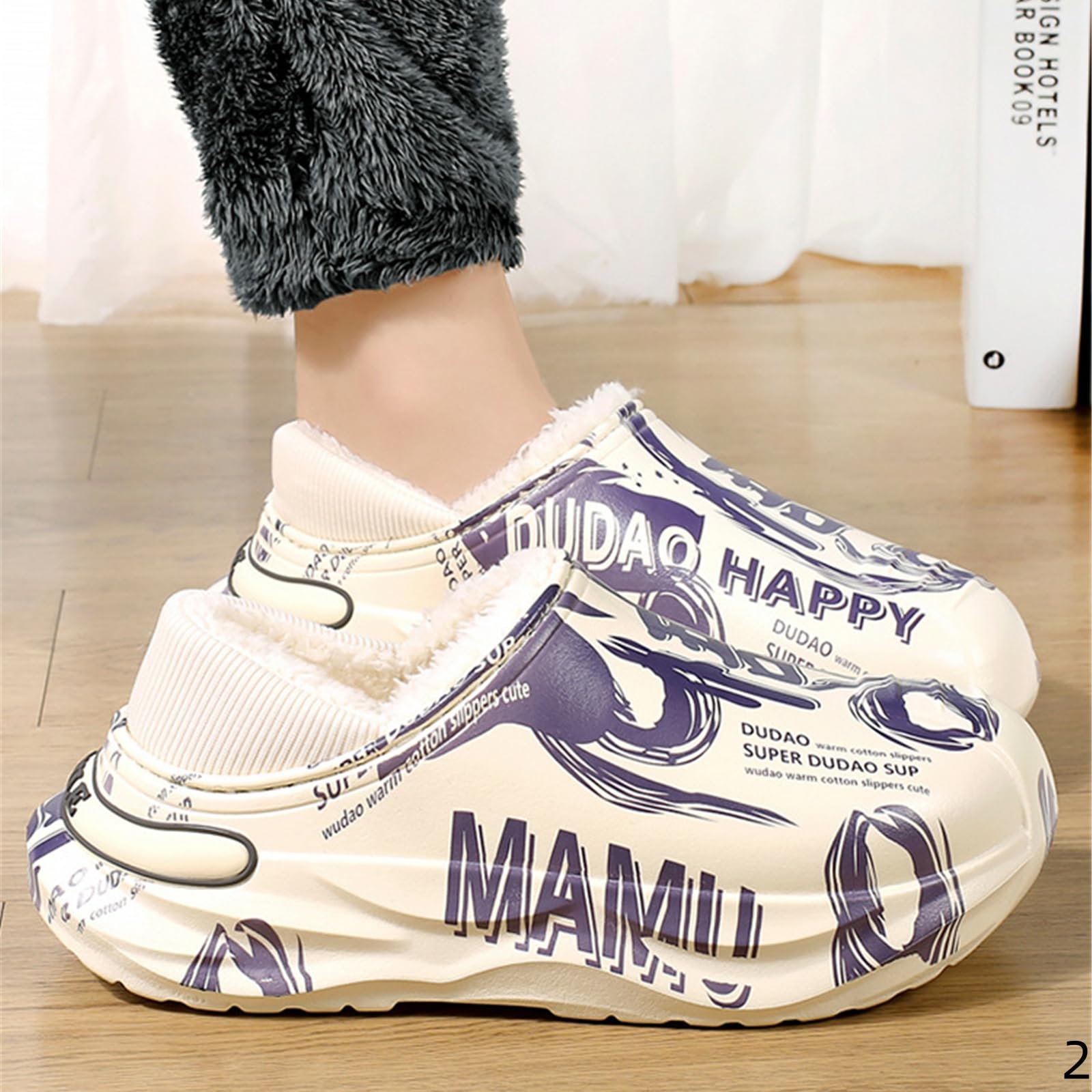 Pantofole Donna Invernali Da Uomo In Cotone Con Tacco Antiscivolo Calde E Comode Indossare All'aperto Di Grandi Dimensioni