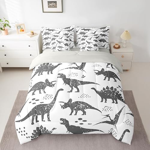 jejeloiu Boys Dinosaur Comforter Set with Sheets 7 Piece Ful
