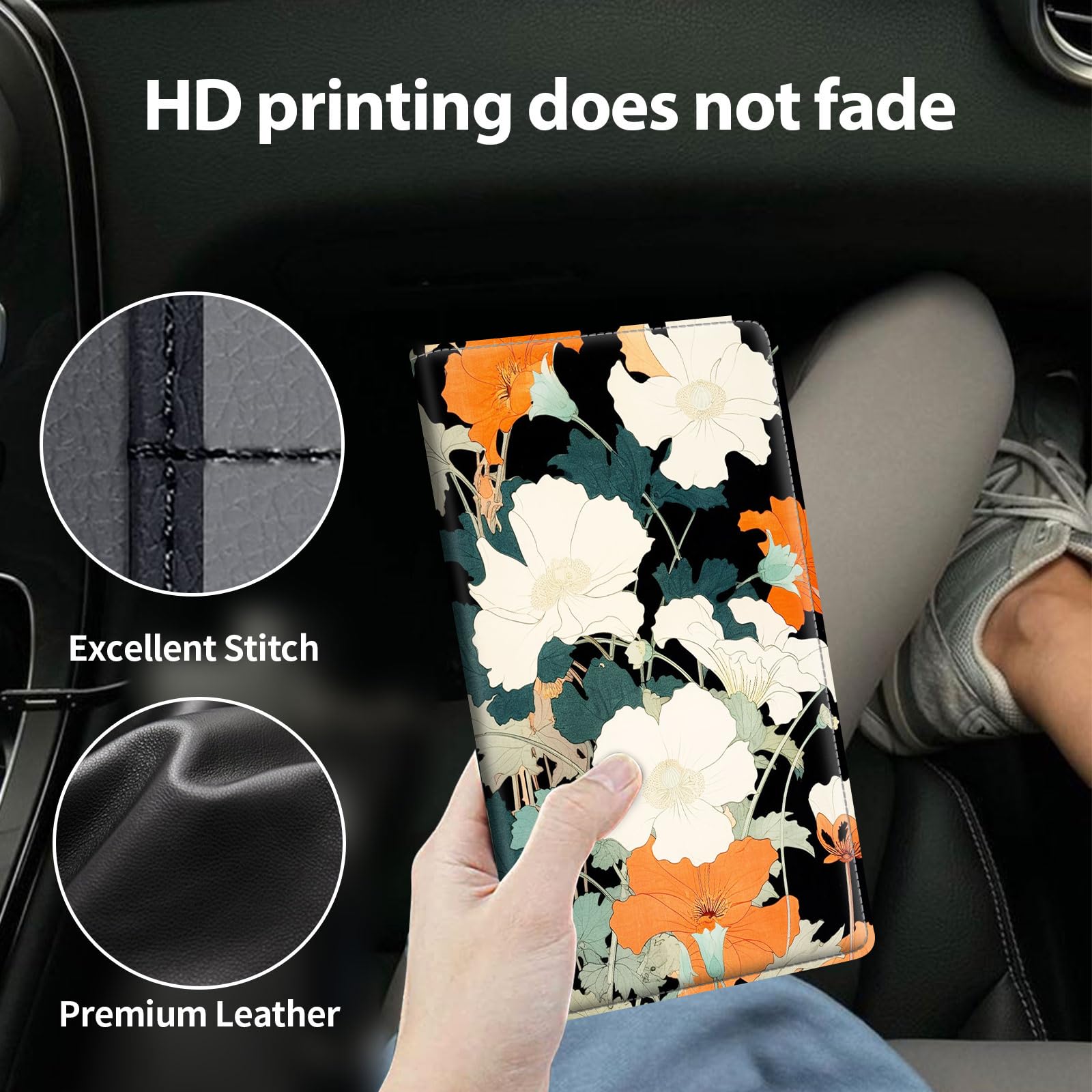 EDGFRTOIO Car Document Holder - Premium PU Leather Wallet For Registration, Insurance & Driver's License | Glove Box Organizer, Spirit Ouija Board Design - View #4