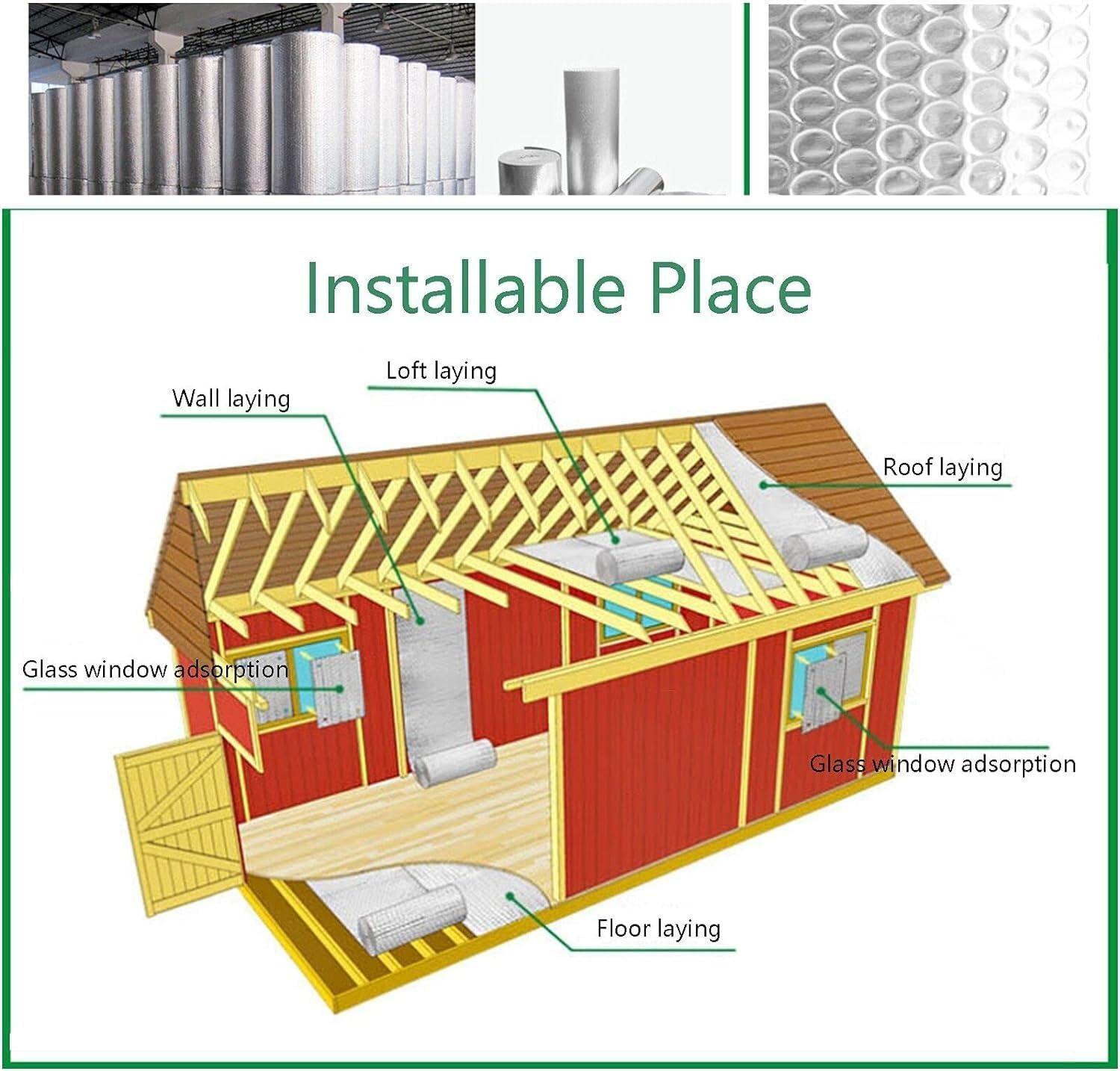 Insulation Foils, Bubble Insulation Foils, Easy-to-Install Insulation Foils for Walls, Attics(2m)