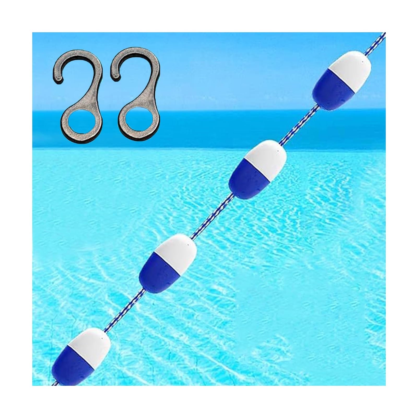 Ligne de flottaison de piscine de 15m avec kit de bouée de sécurité pour les voies navigables