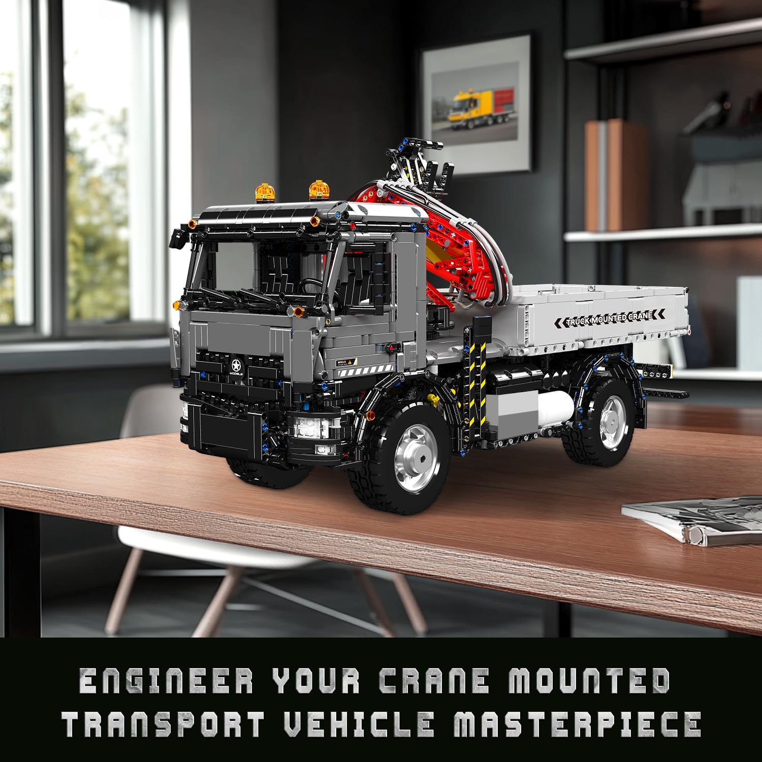 Mould King Camion-Grue Tout-Terrain à Construire - Kit de Blocs de Construction Motorisé avec Télécommande par Application et Grue Pneumatique pour Adolescents (14+) et Adultes (3767+ Pièces)