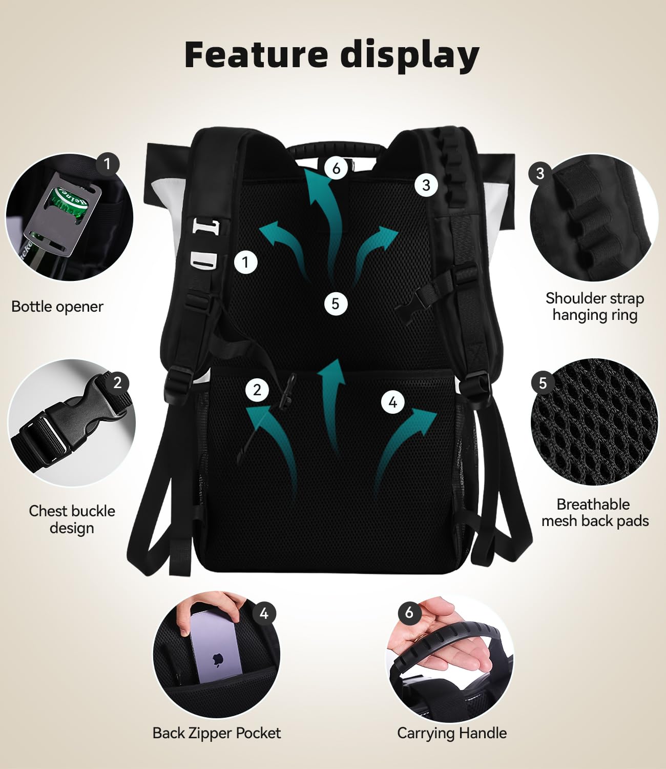 DEWUR Zaino termico 35 l picnic campeggio escursioni