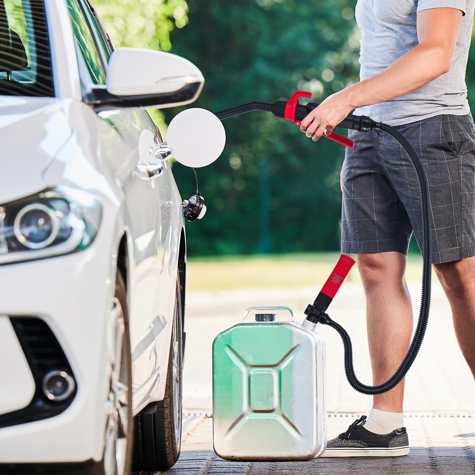 Bomba de transferencia de líquido a pilas, bomba eléctrica de sifón de líquido 2.6GPM para Gasolina Diesel