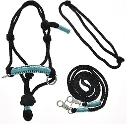 LarDen Hobby Horse Zubehör SeilSet - Halfter mit Zügel & Halsring für Größe M Steckenpferd | Stockpferd Set | Hobby Horsing Pferd | Spielzeug Kinder | Spielpferd (Turquoise, Medium)