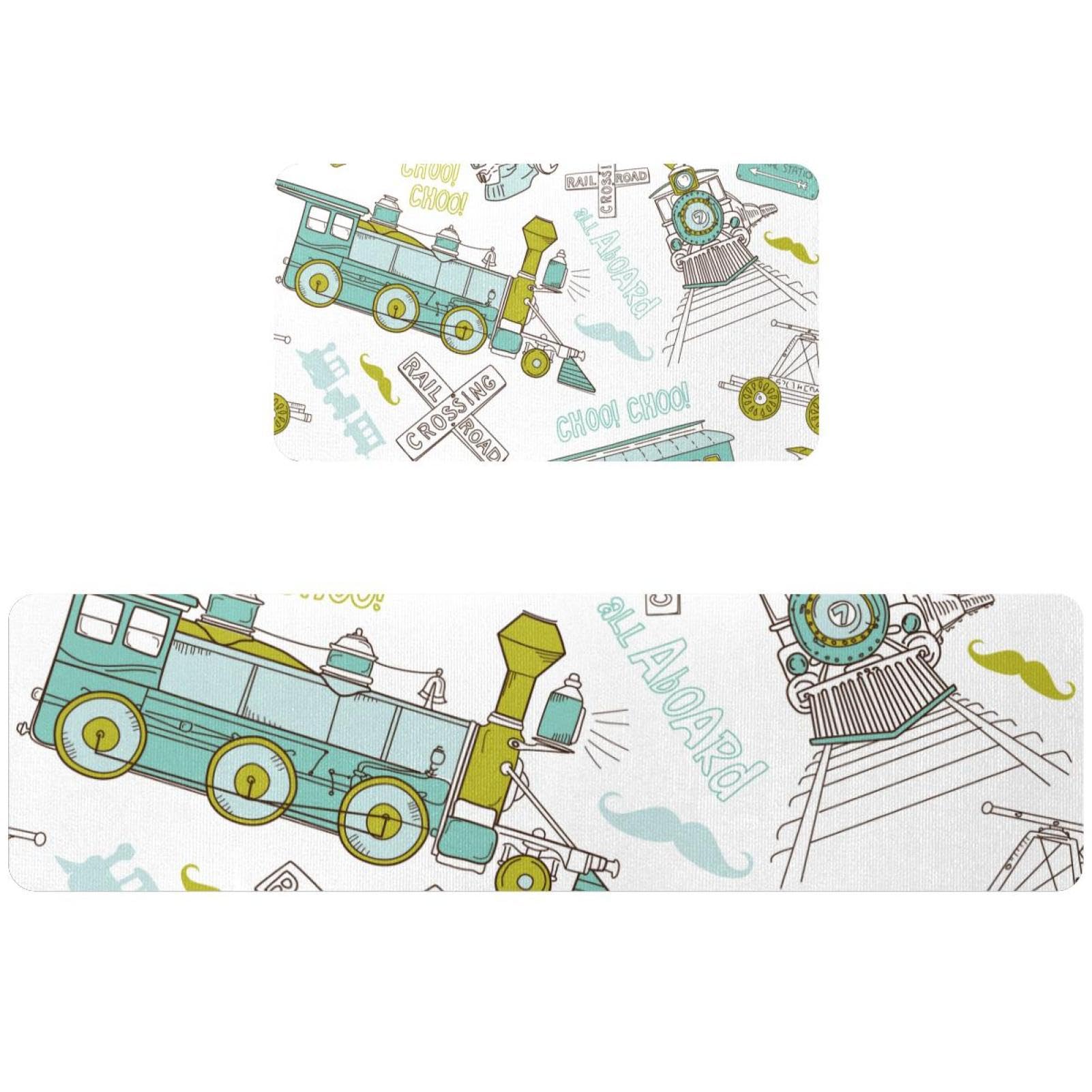 Tapis de cuisine Train à vapeur lot antidérapant pour éviter les glissades