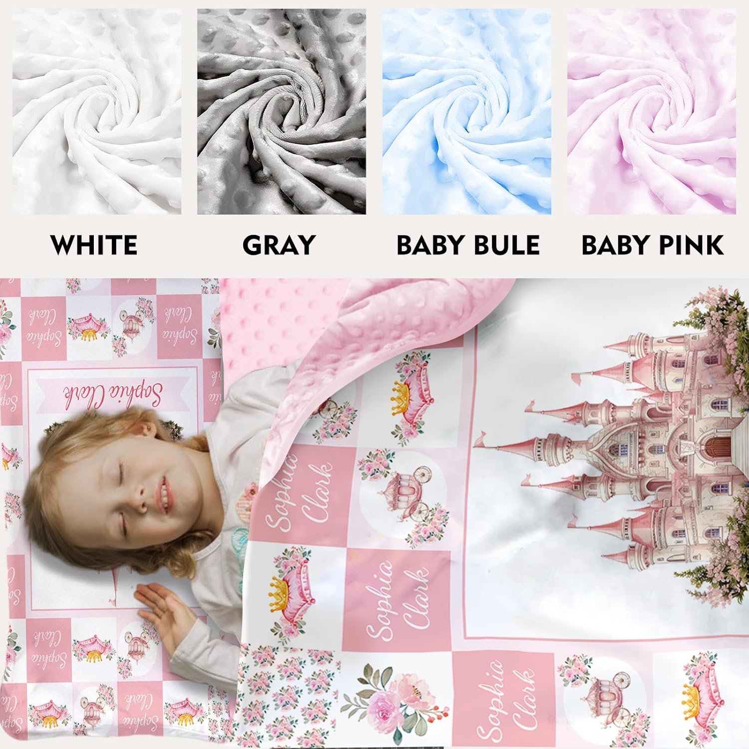Personalized Toddler Nap Mat for Girls – Custom Name Kids Nap Mat – Daycare Sleeping Mats with Removable Pillow and Soft Minky Dot Blanket for Preschool, Travel, Kindergarten