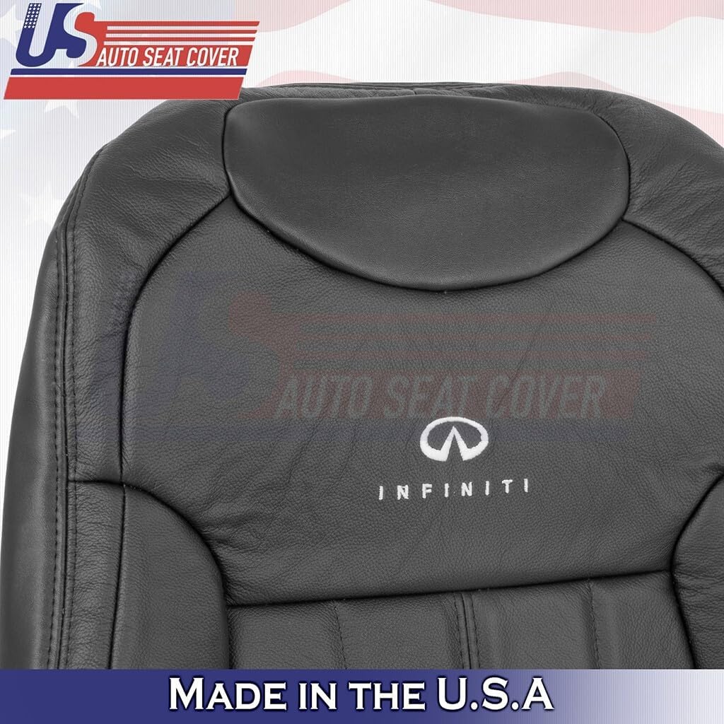 2009 to 2017 fits Infiniti FX35 Passenger Upper & Lower Leather Cover Black