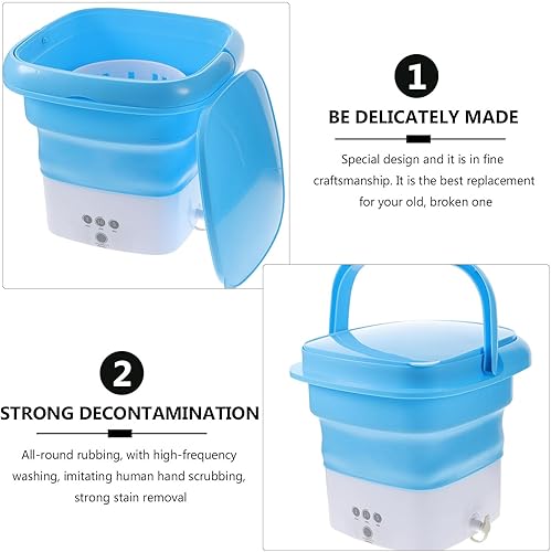 Miniatura 3 de VALICLUD Portable Mini Folding Washing Machine with High-power Motor Touchscreen Timer Compact Foldable Washer for Underwear and Clothes Lightweight