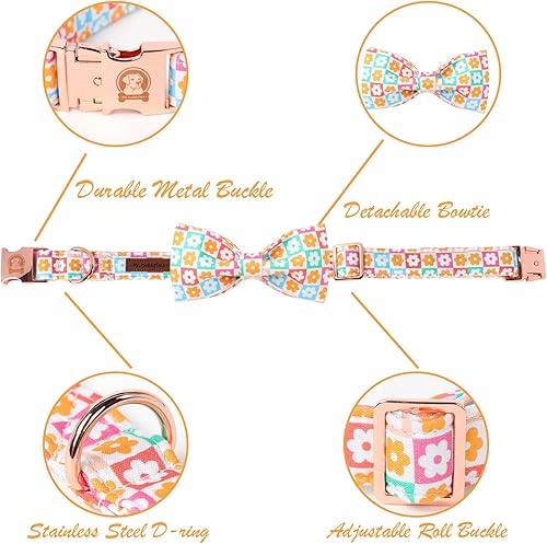 Miniatura 83 de Collar de perro con bandera estadounidense con pajarita, collar patriótico para perros pequeños, medianos y grandes, talla XS