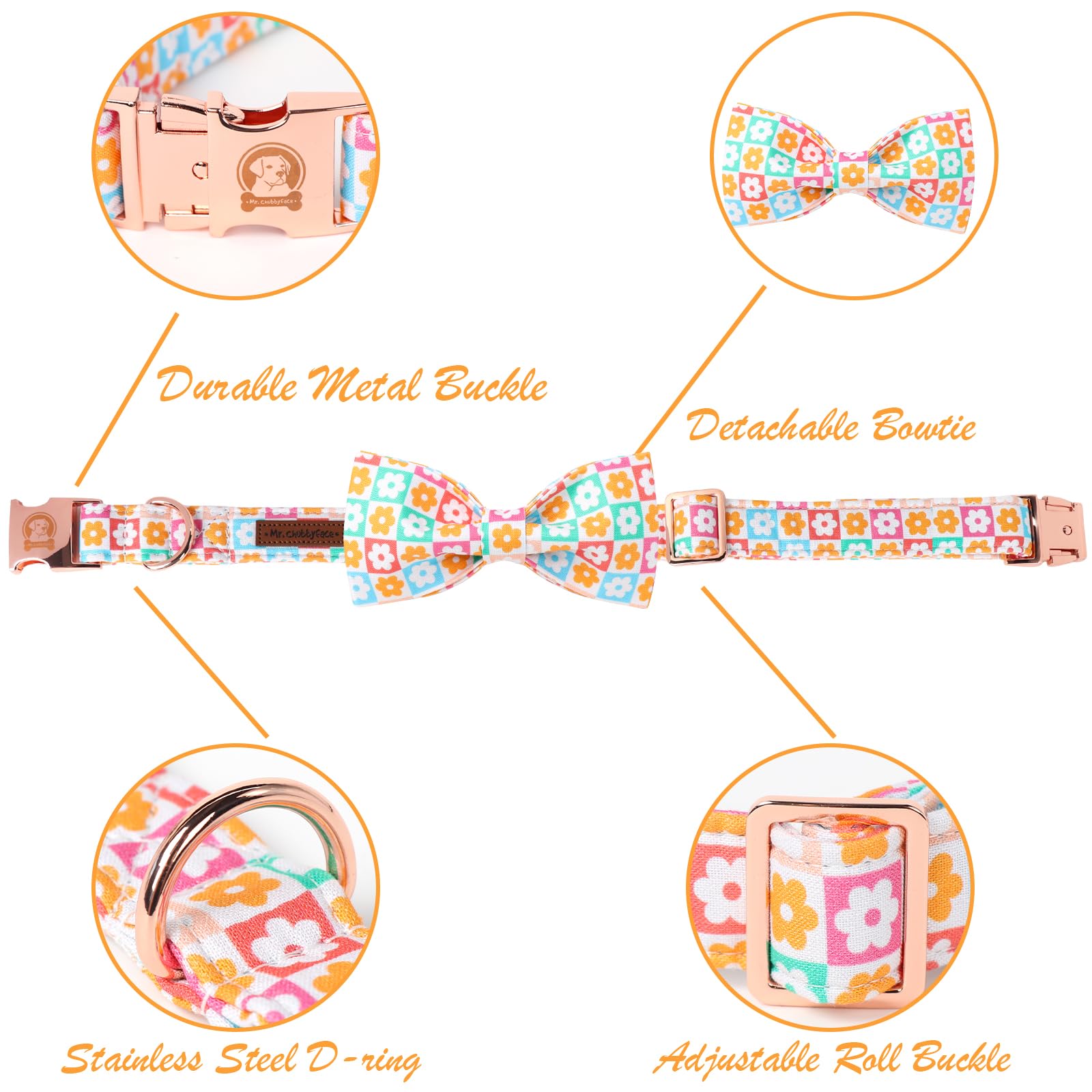 6er Set Hundehalsband-Blumen – Mehrfarbige Chiffon-Blumen Für Hunde, Katzen, Kaninchen, 11,9x8,1 Cm