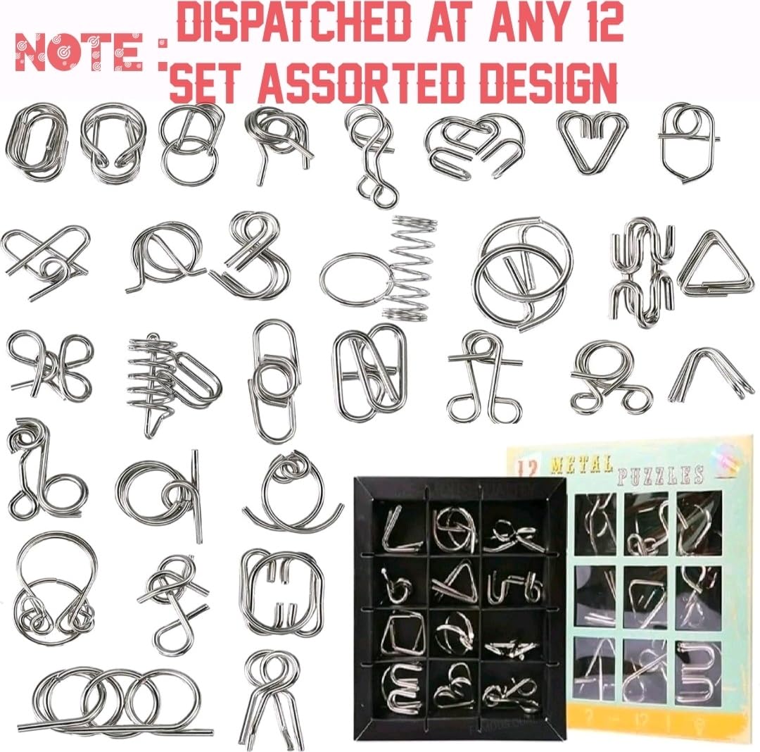 Famous Quality Mind Challenging Game - Brain Teasers Metal Wire Puzzle - Best Toys for Gifts, Party Favors, Prizes, Disentanglement Puzzle Unlock Interlock - 12 Set-Assorted Easter Theme