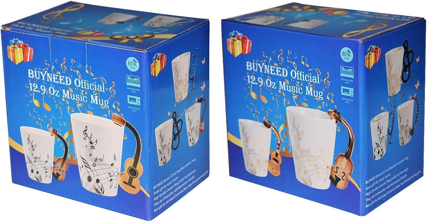 12.9 oz Unique 3D Handle Music Mug Musical Notes Design Coffee Cup Ceramic Music Musical Notes Cup Gift for Women,Men,Friend - Image 7