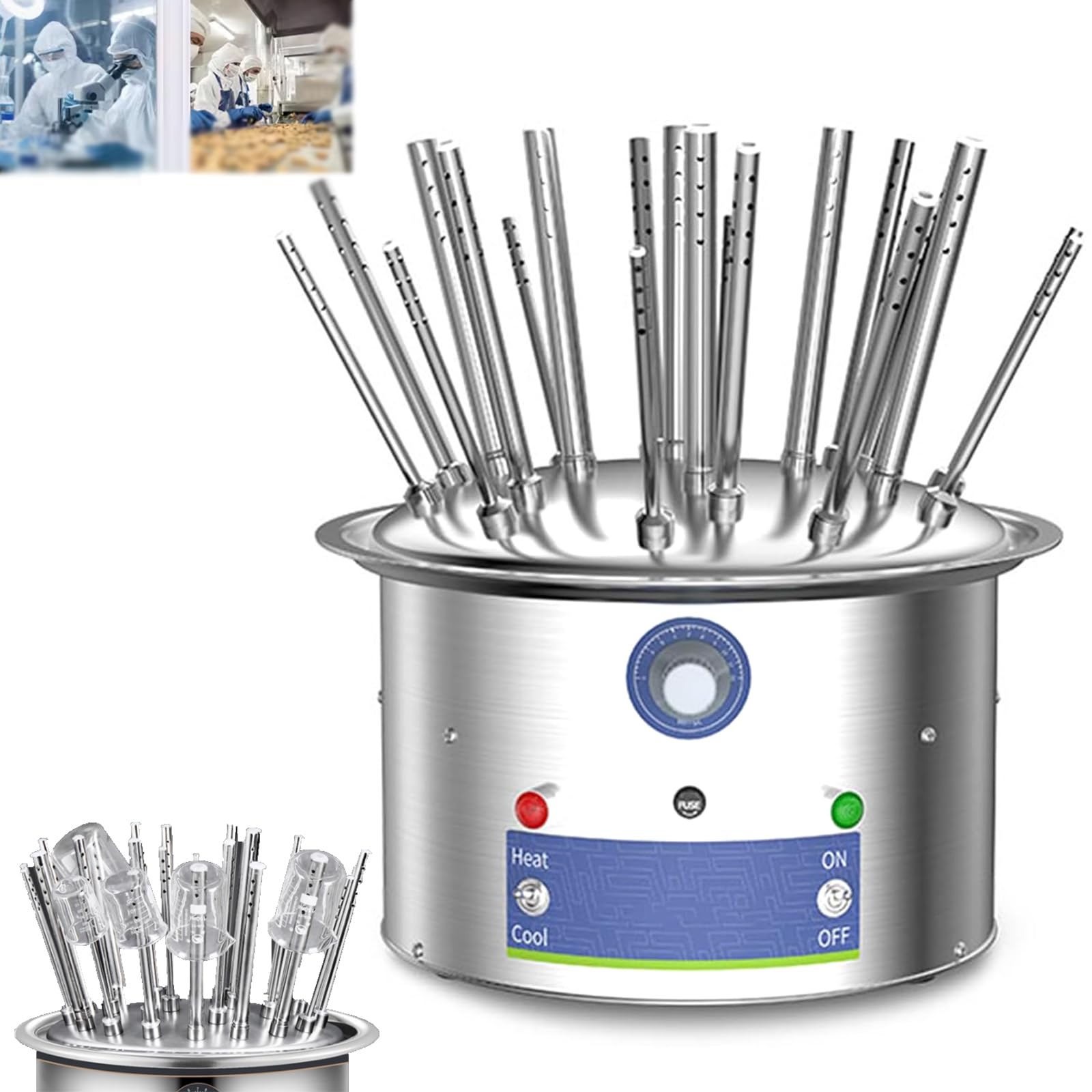 Electric Glassware Drying Rack, Porous Laboratory Drying Machine, 40-120°C Knob Adjustment, Wind Speed 2m/s, Over Temperature Protection, for Glass Test Tubes and Beakers