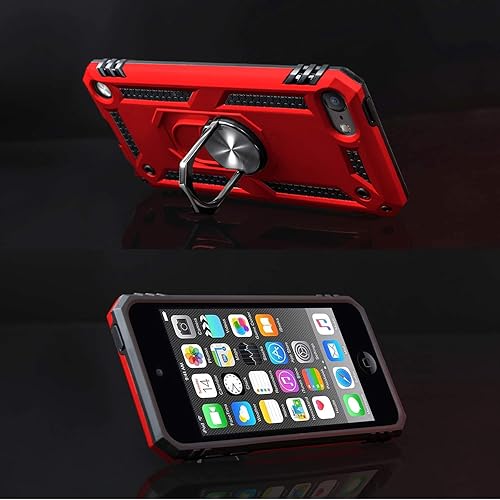 Miniatura 4 de IDweel Funda para iPod Touch 7, para iPod Touch 6 con soporte para automóvil, funda protectora híbrida resistente a prueba de golpes con soporte