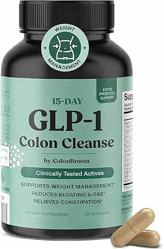 ColonBroom Limpieza y desintoxicación de colon GLP-1 de 15 días para controlar el peso con probióticos y magnesio | Reduce la hinchazón y aumenta el
