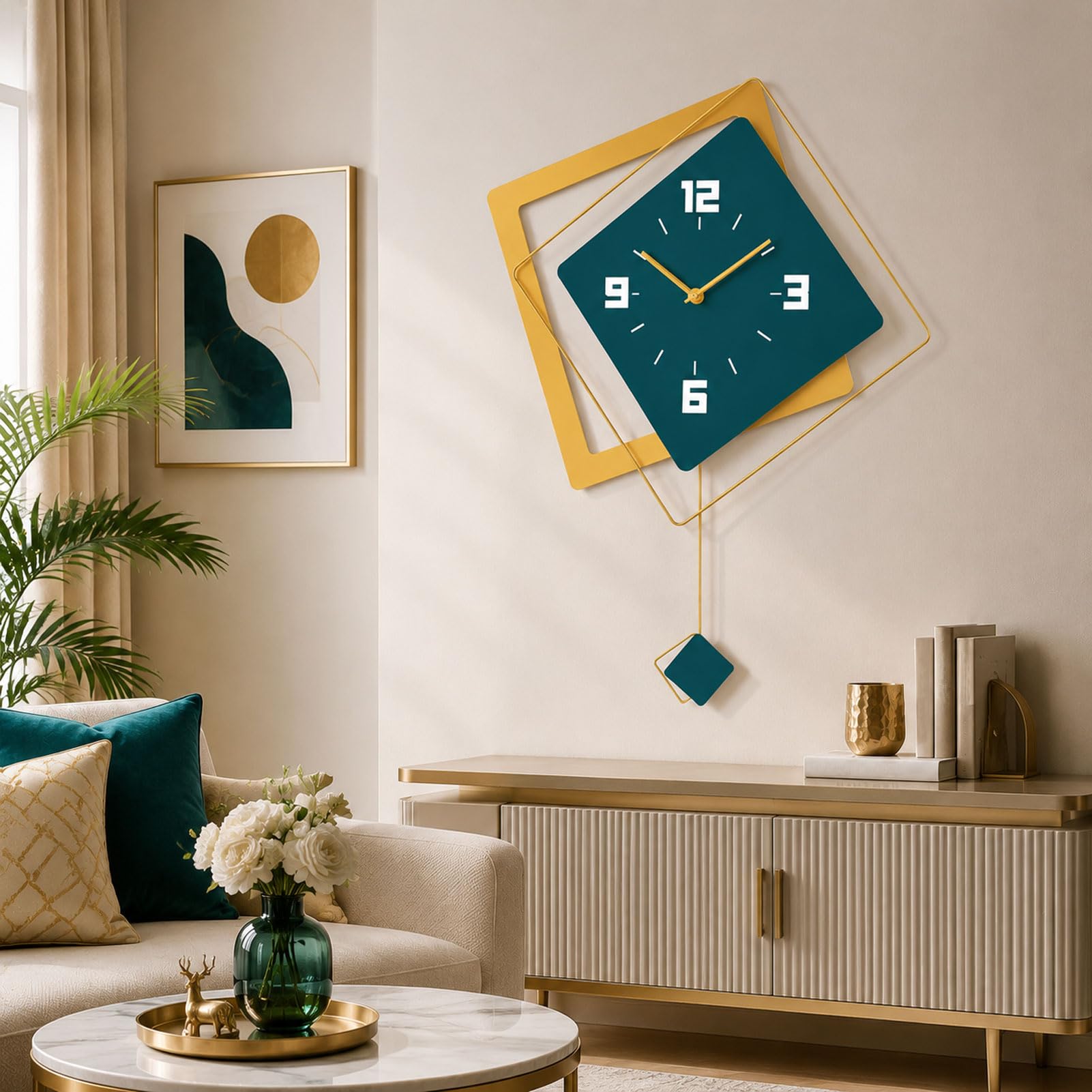 YLME Reloj de Pared Reloj de Pared Decorativo Moderno con péndulo