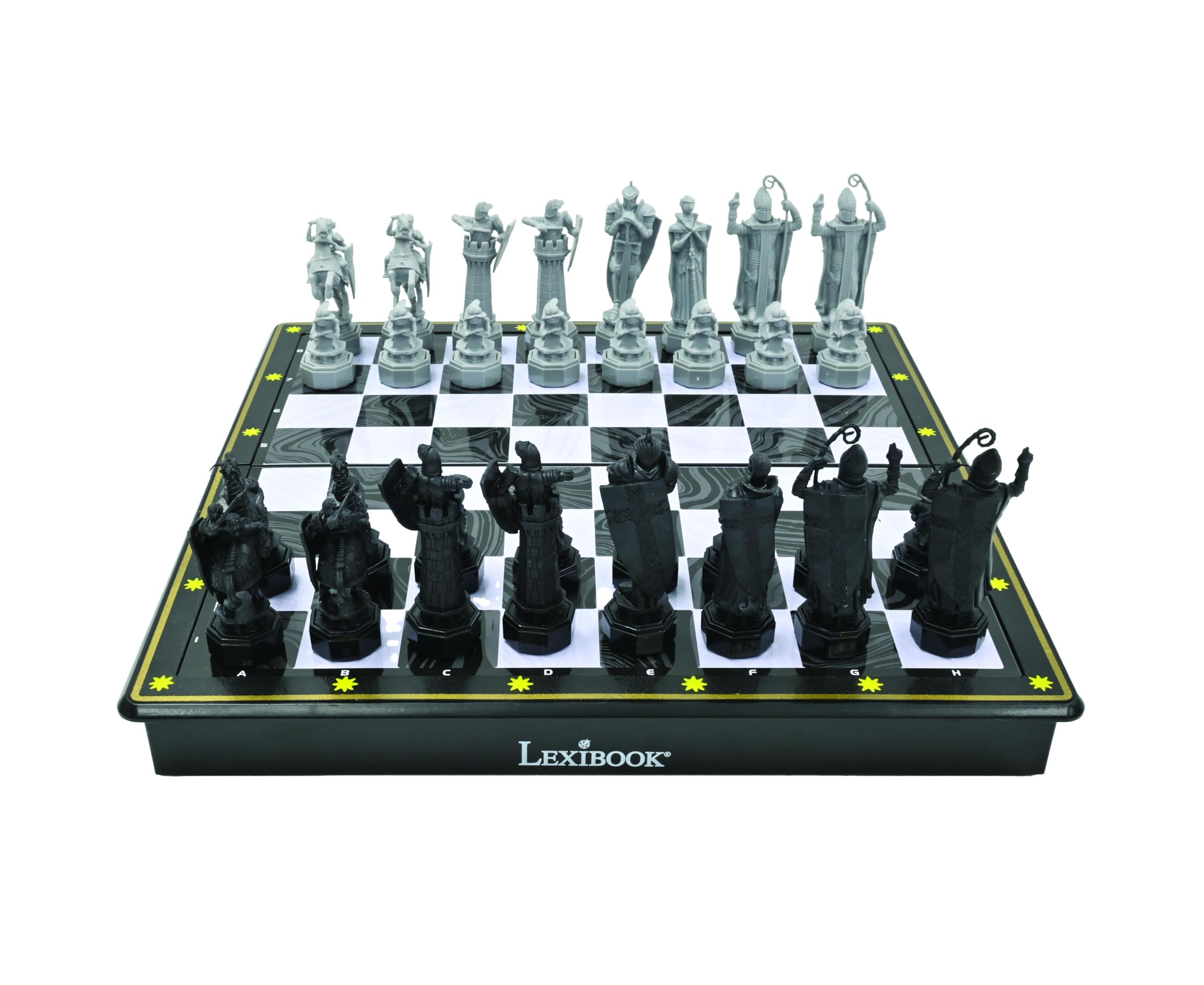 Lexibook, Harry Potter Schachspiele - Magnetisches und faltbares Schachbrett, 32 Figuren, Familienspiel, CGM300HPLXB, Schwarz/Weiß