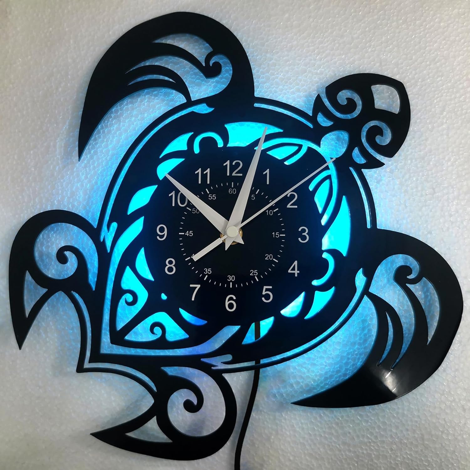 Horloge de mer en vinyle pour illuminer votre salon avec son design de tortue