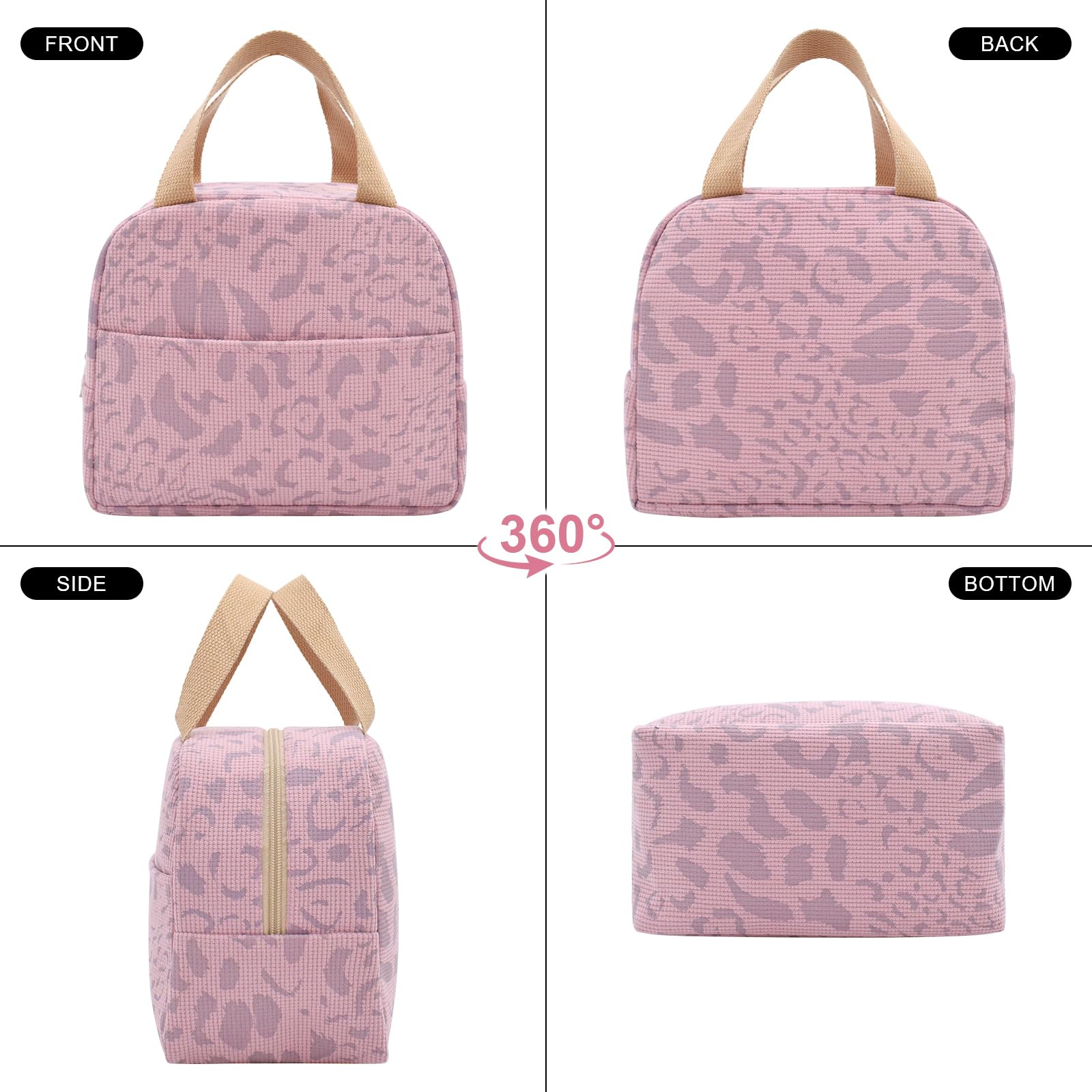 Lunchtas for vrouwen, meisjes, grote lunchbox, schattige
