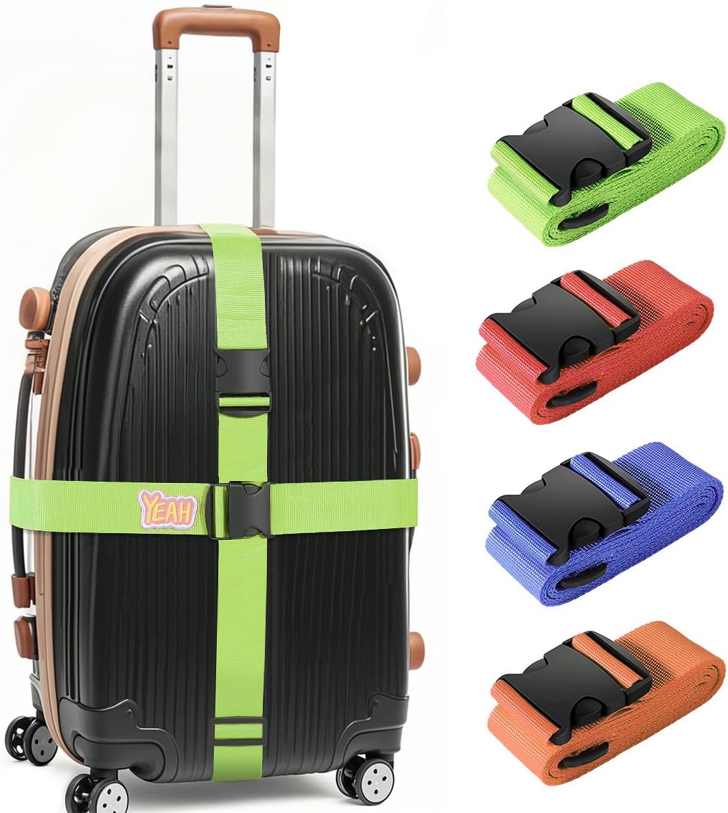 Colorful Adjustable Luggage Straps – 4 Pack with Quick-Release Buckles Colorful Adjustable Luggage Straps – 4 Pack with Quick-Release Buckles