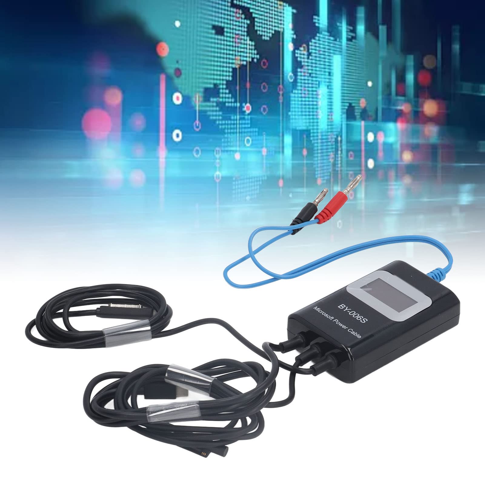 Cocoarm Kabel Rozruchowy z Tworzywa ABS PU, Czerwona miedź Kabel Sterujący Rozruchem z Wyświetlaczem LED Wyjście 2 do 3 urządzeń Wykrywanie Usterek Płyty Głównej w Celu Naprawy Tabletów