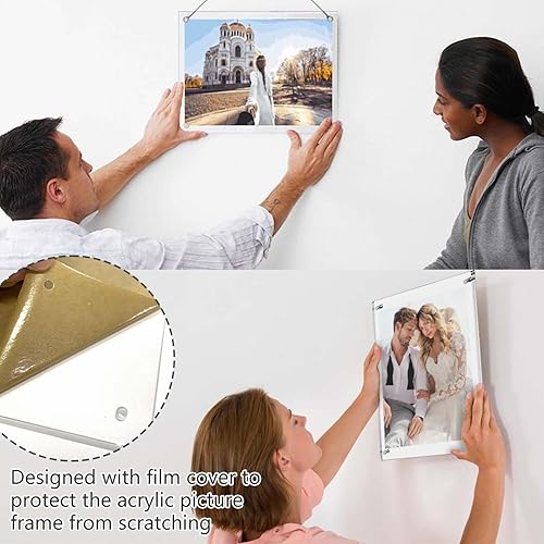 Miniatura 3 de Marcos de fotos acrílicos de 8 x 10 pulgadas, paquete de 4 marcos de fotos para pared, marcos de fotos transparentes de doble cara, marcos de fotos