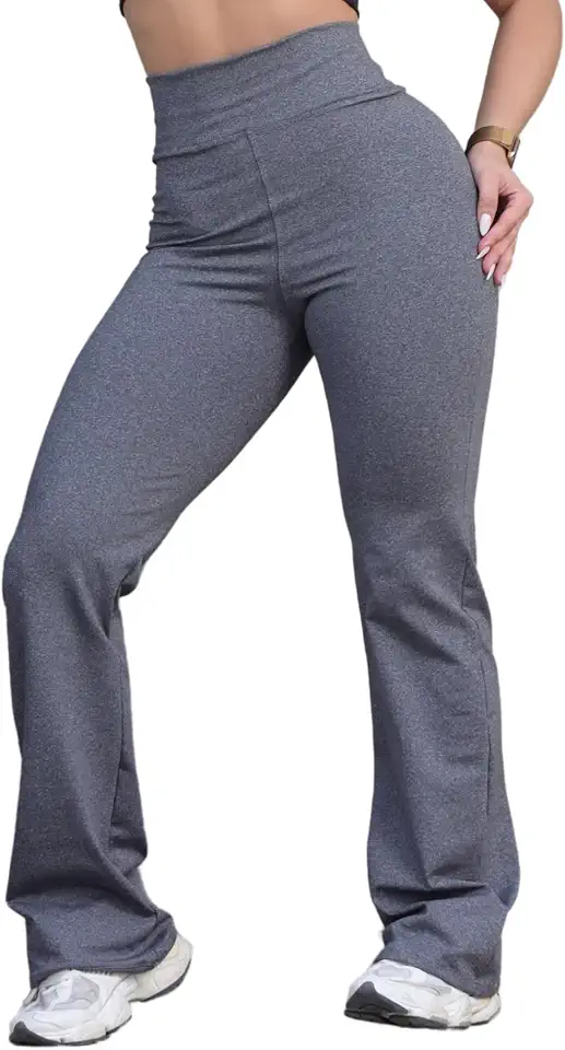 Calça Legging Flare Bailarina Leg Boca De Sino Cintura Alta