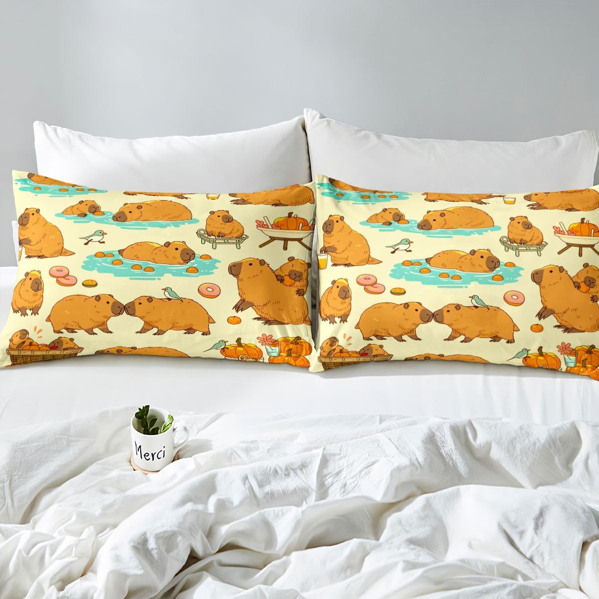 Homewish Urocza poszewka na kołdrę Capybara Group Super King
