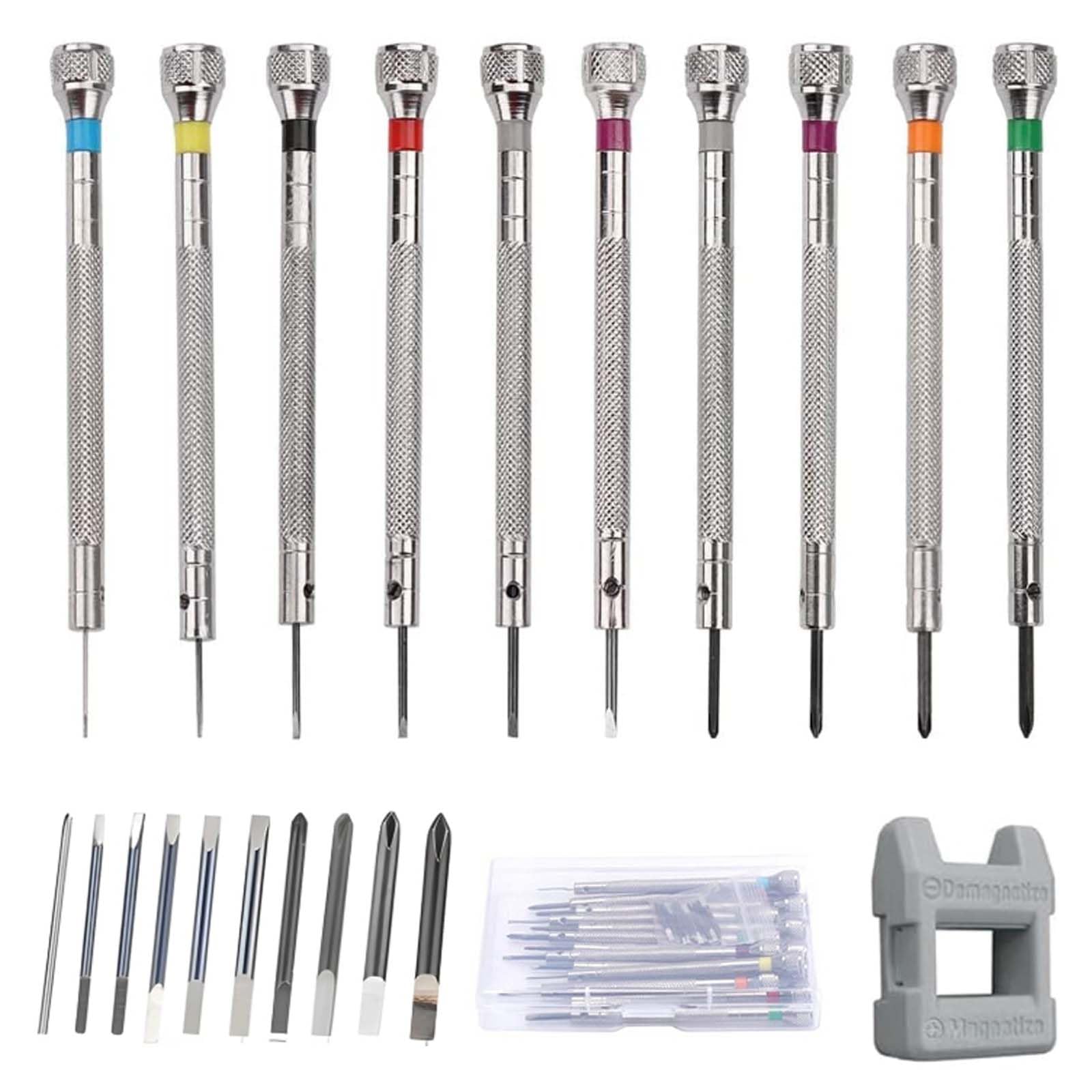 GIONAR 21Pcs Watch Screwdriver Set,0.6-1.6 mm Precision Screwdriver Kit