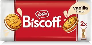 Lotus Biscoff Sandwich Cookies, Vanilla, 22 Biscuits Per Pack, 220 ml