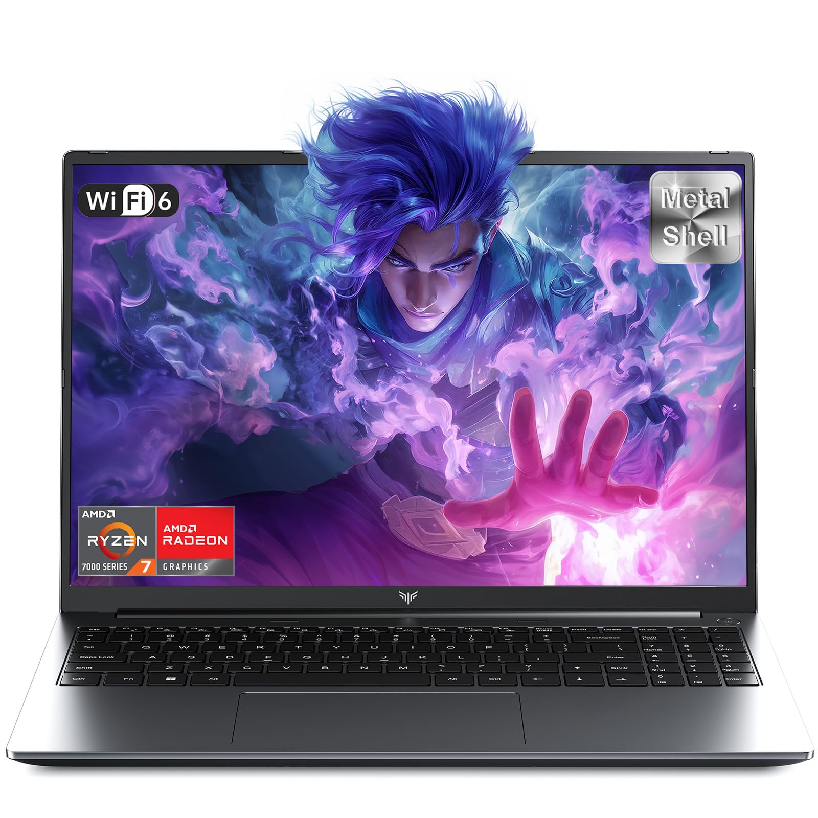 TIVIQUE PC Portatile Gaming, Ryzen 7 7735HS,Fino a 4,8 GHz,16 GB di RAM DDR5 4800 MHz, SSD da 512 GB,Tastiera Retroilluminata Laptop,16 Pollici FHD Display Computer Portatile,WiFi-6