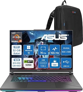 Asus Rog Strix G16 G614PH Amd Ryzen 9 8940HX Aı 32GB GB 512GB SSD+512GB 8GB/RTX5050 Gddr7 115W 16" Wuxga 165Hz 300NİTS Windows 11 Home Gaming Laptop WARV057H10+ZETTAÇANTA