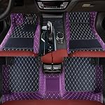 Tapis de sol personnalisés sur mesure pour les voitures - Couverture complète de luxe tout temps en cuir anti-dérapant 99% des voitures, des camions & VUS (Noir) 8 Rouge)