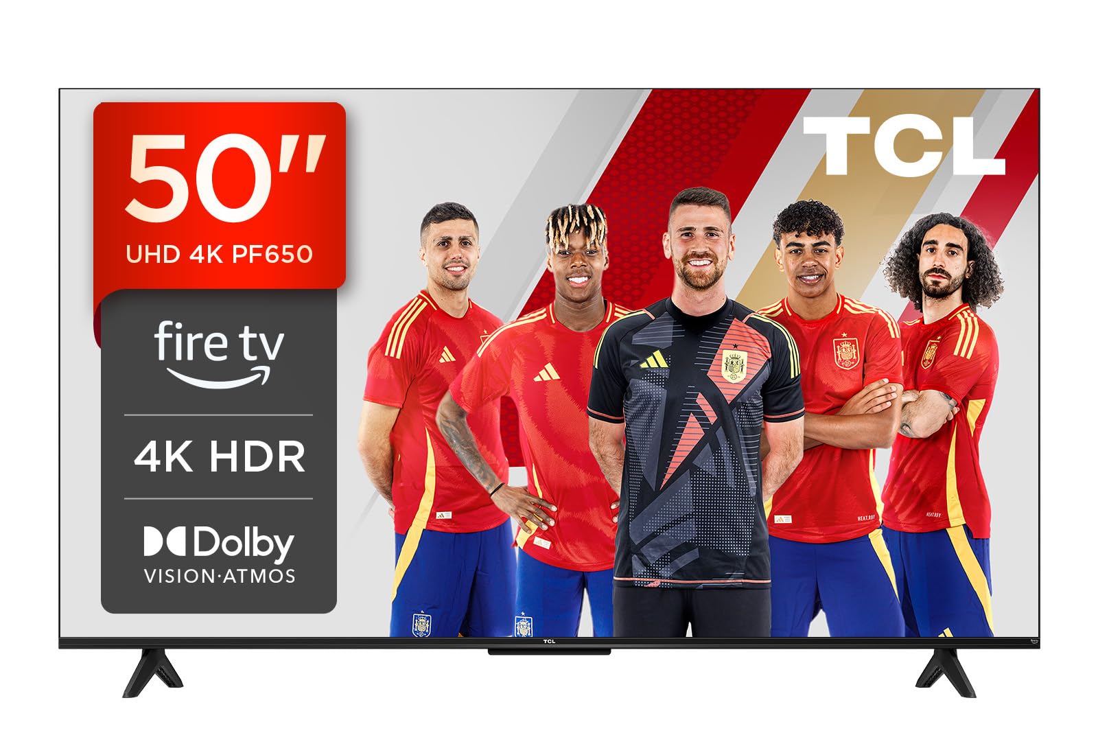 TCL 50PF650 50 Pulgadas 4K Ultra HD, HDR TV, Smart LED Fire TV (Dolby Vision, Dolby Atmos, DTS, HDR 10, Alexa Integrado, Airplay2, Miracast)