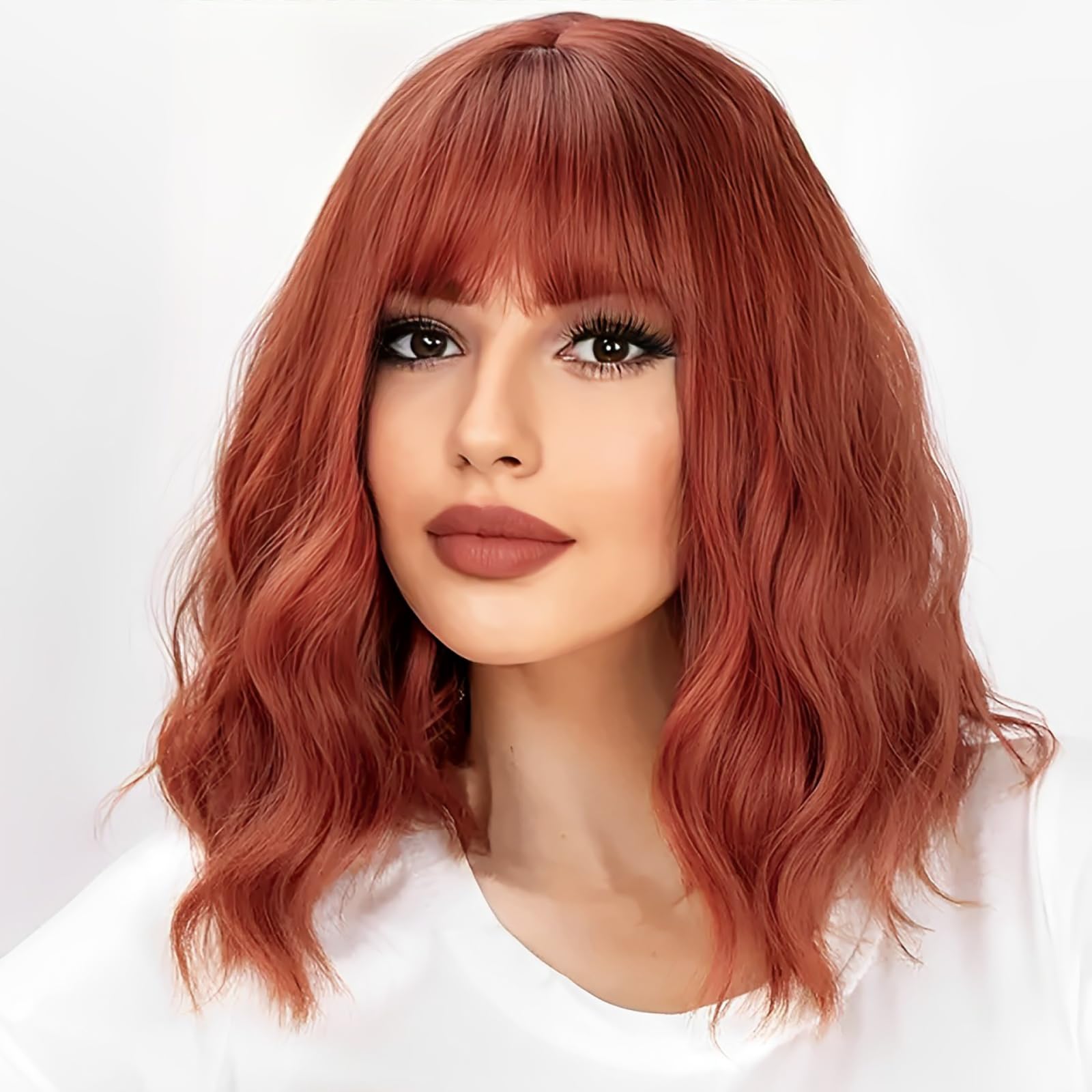 ? Auburn wig Amazon.com : HAIRCUBE Auburn Wig with Bangs for Women Auburn  main image 2