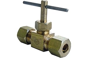 LASCO 1/4-Inch Compression by 1/4-Inch Compression Straight Brass Needle Valve