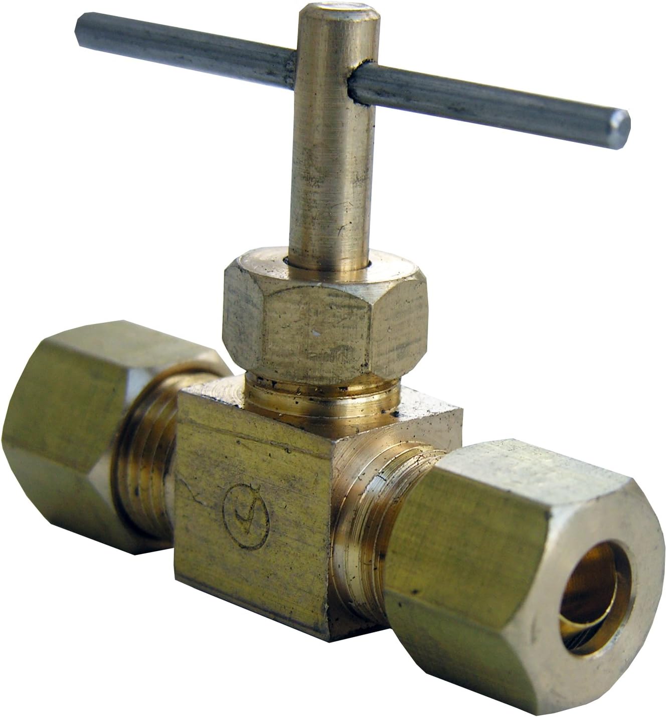 LASCO 17-1511 1/4-Inch Compression by 1/4-Inch Compression Straight Brass Needle Valve