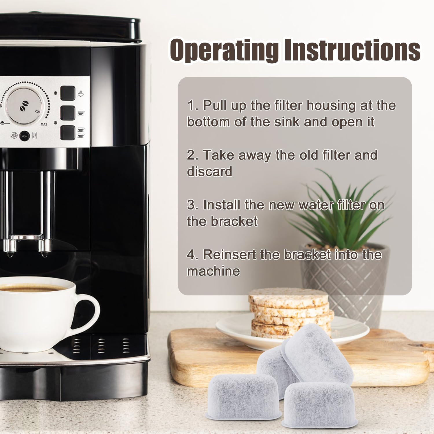 10 Pcs Espresso Machine Filter Replacement for Delonghi, Super Strong  Adsorption Activated Charcoal Coffee Water Carbon Filter Accessories  Compatible