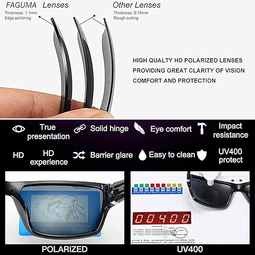 Miniatura 5 de Square Polarized Sunglasses for Men and Women Classic Driving Sports Sunglasses Men 100% UV Protection Goggles R03
