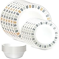 Corelle Vitrelle 18-Piece Anders Dinnerware Set for 6 - Triple Layer Chip-Resistant Glass Plates & Bowls, Lightweight & Durable