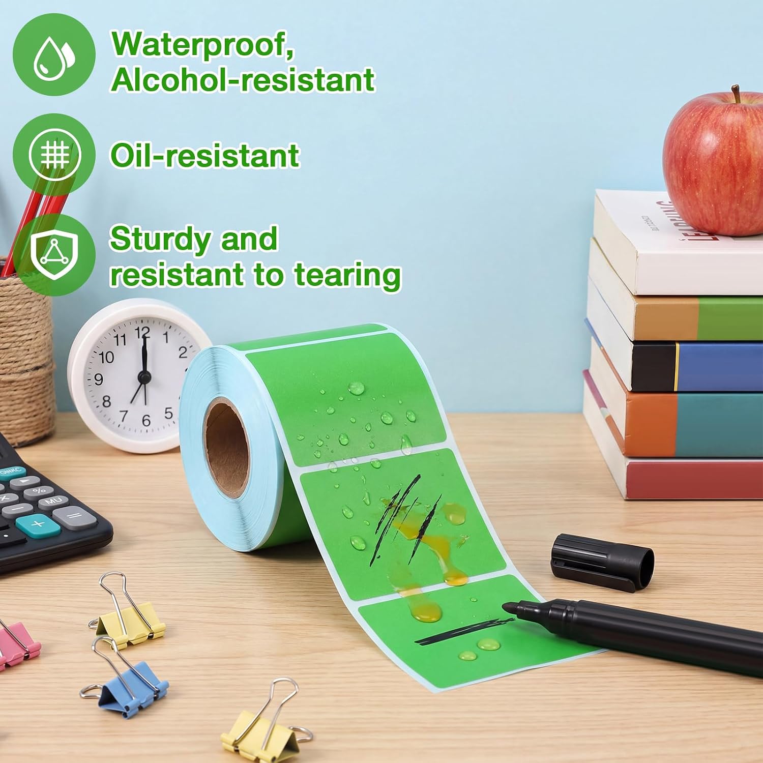 Outus 500 Pieces Rectangle Color Coding Labels 2 x 3 Inch Colored Sticker Labels Roll Fluorescent Removable Inventory Stickers for Boxes Folders Office Classroom Warehouse (Fluorescent Color) image 4