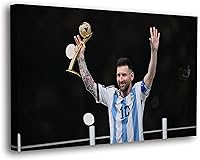 Vista 20 de SpiritualHands Póster de Lionel Messi, lienzo artístico de pared de Messi Argentina, carteles de fútbol de Leo Messi para dormitorio de niños