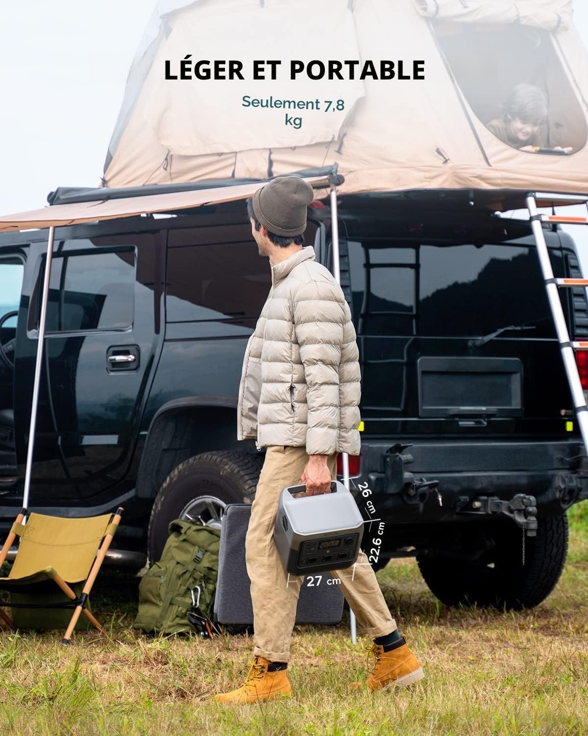 Station électrique portable EF ECOFLOW RIVER 2 Pro, batterie LiFeP04, 768 Wh, charge rapide en 70 min, 3 prises CA de 800 W, générateur solaire pour camping extérieur/camping-cars